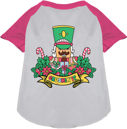 Pink Crushin' It Nutcracker Style Pet Raglan Shirt