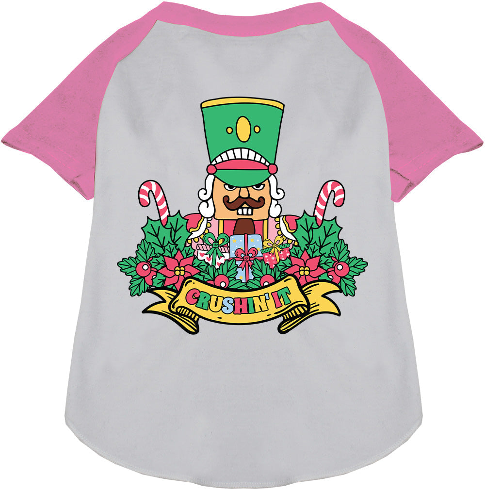 Pink Crushin' It Nutcracker Style Pet Raglan Shirt