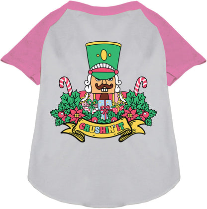Pink Crushin' It Nutcracker Style Pet Raglan Shirt