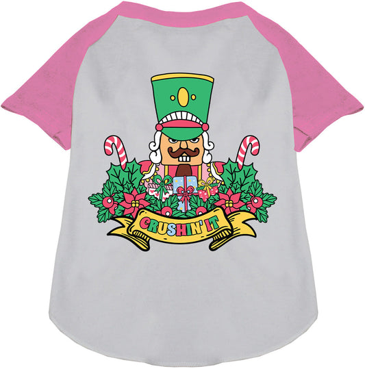 Pink Crushin' It Nutcracker Style Pet Raglan Shirt
