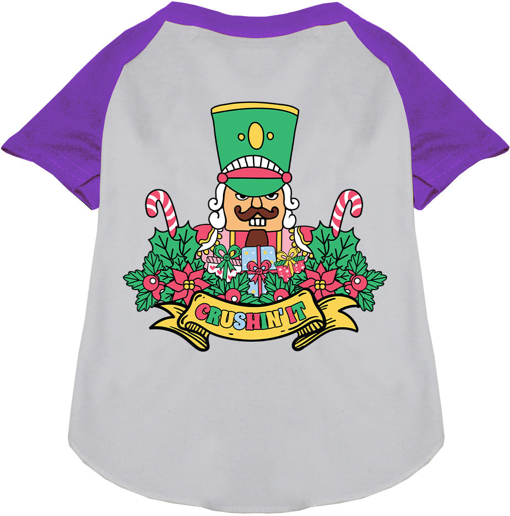 Purple Crushin' It Nutcracker Style Pet Raglan Shirt