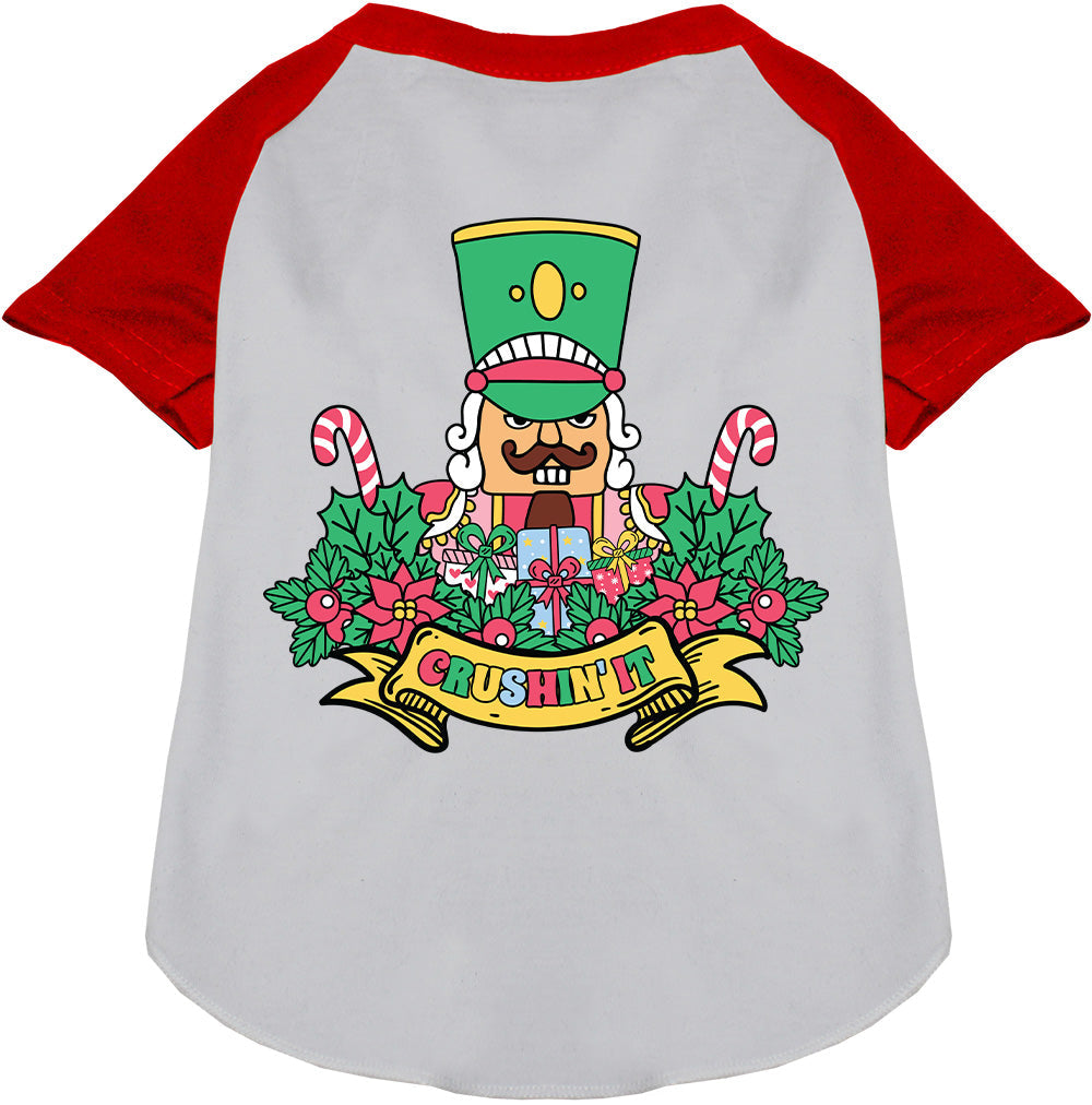 Red Crushin' It Nutcracker Style Pet Raglan Shirt
