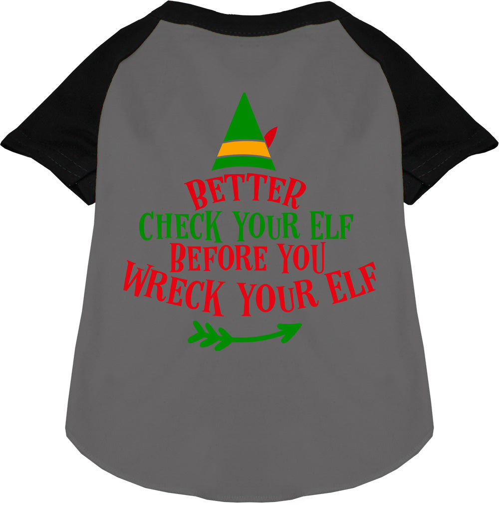 Black-sleeved Elf Pet Raglan Shirt for dogs