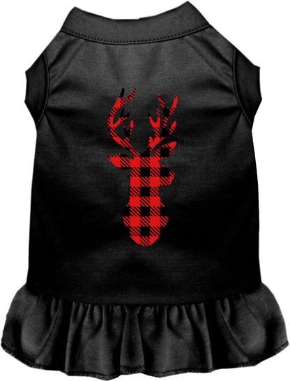 Black Buffalo Check Deer Pet Dress