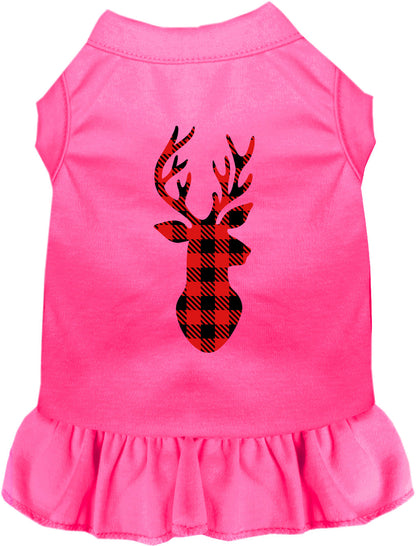 Pink Buffalo Check Deer Pet Dress