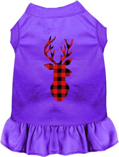 Purple Buffalo Check Deer Pet Dress
