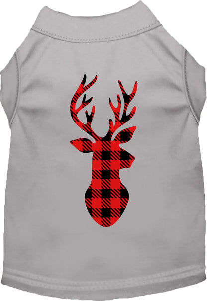 Gray buffalo check deer pet shirt