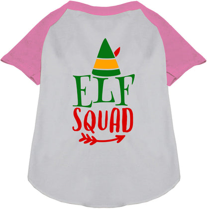 Elf Squad Pet Raglan Shirt with light pink sleeves