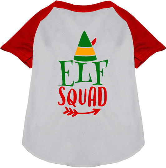 Elf Squad Pet Raglan Shirt with red sleeves