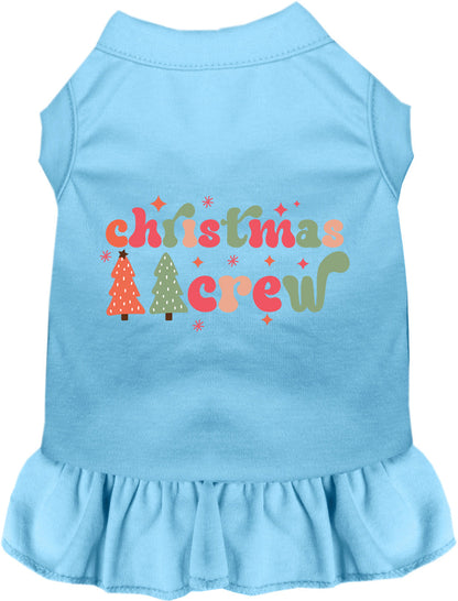 Blue Christmas Crew pet dress with festive design
