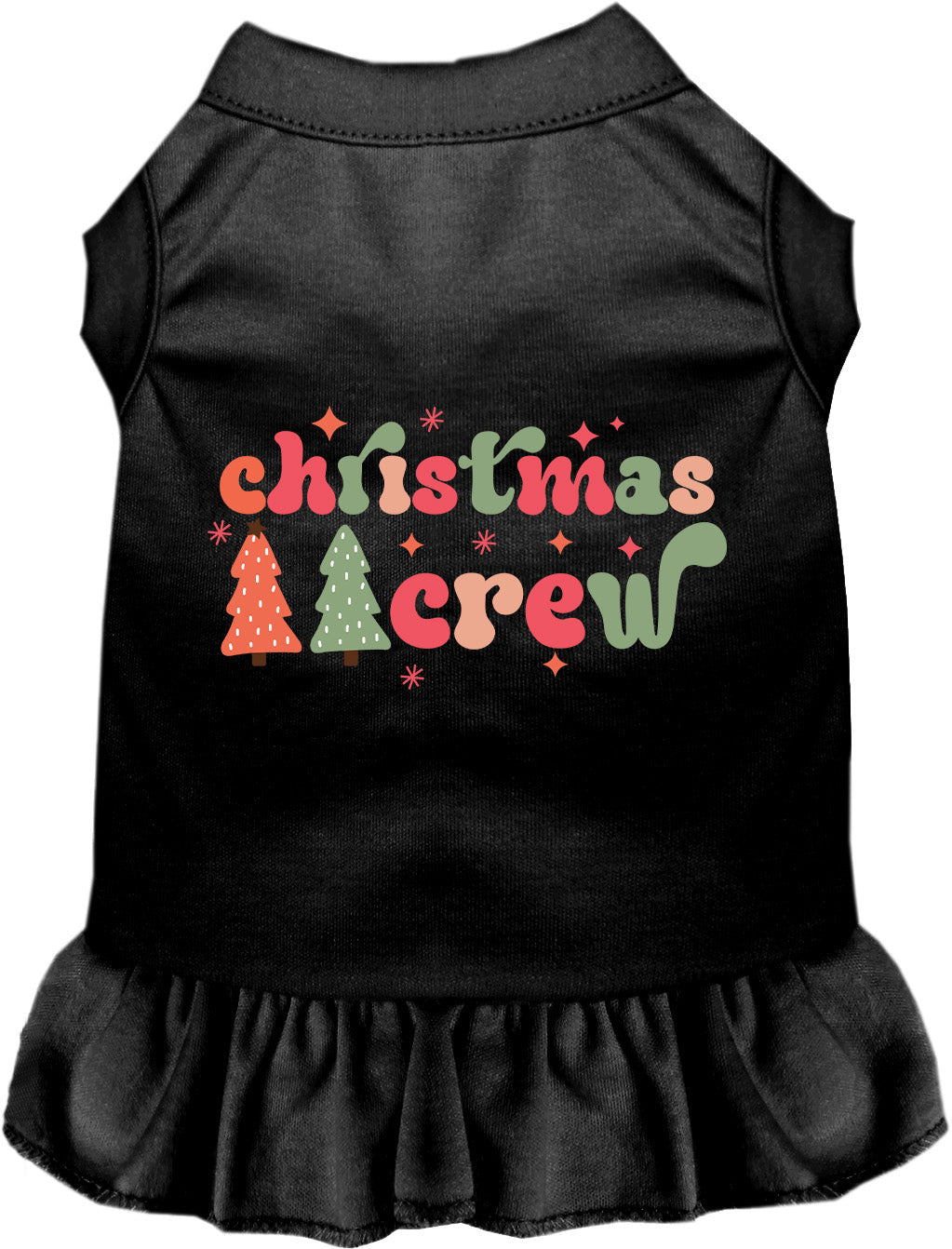 Black Christmas Crew pet dress with festive design