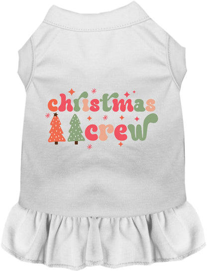 White Christmas Crew pet dress with festive design