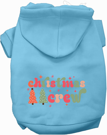 Blue Cutesy Christmas Crew Pet Hoodie