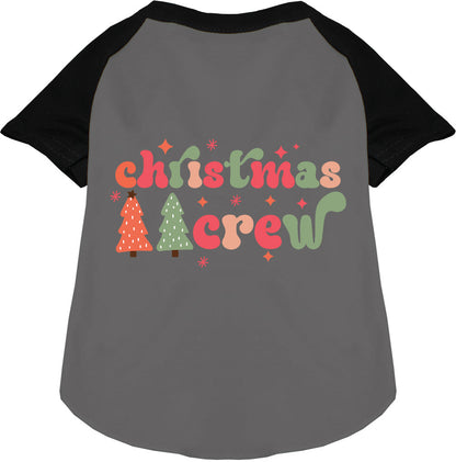 Black Cutesy Christmas Crew Pet Raglan Shirt