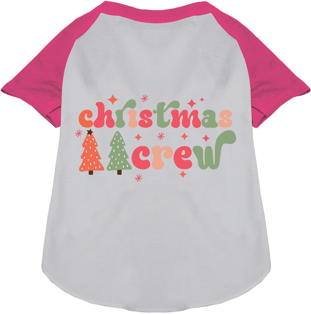 Pink Cutesy Christmas Crew Pet Raglan Shirt
