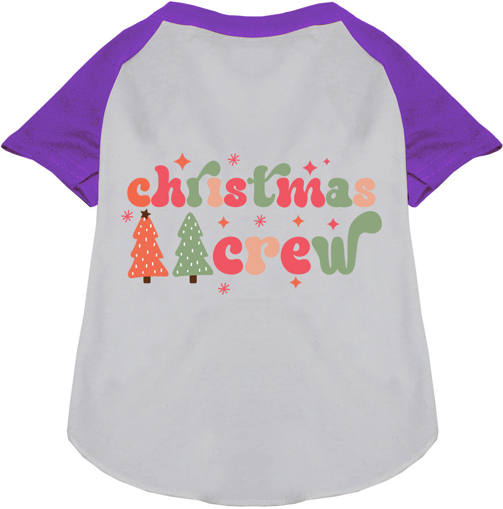 Purple Cutesy Christmas Crew Pet Raglan Shirt