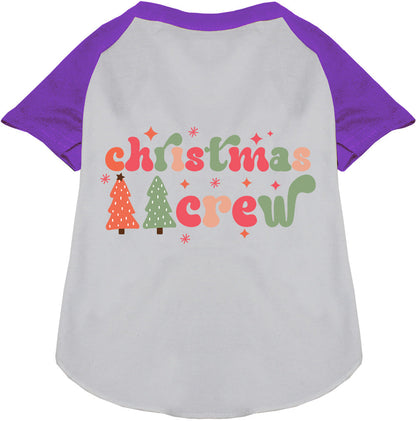 Purple Cutesy Christmas Crew Pet Raglan Shirt