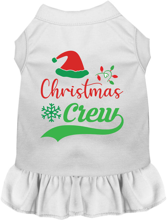 White Christmas Crew pet dress with white skirt