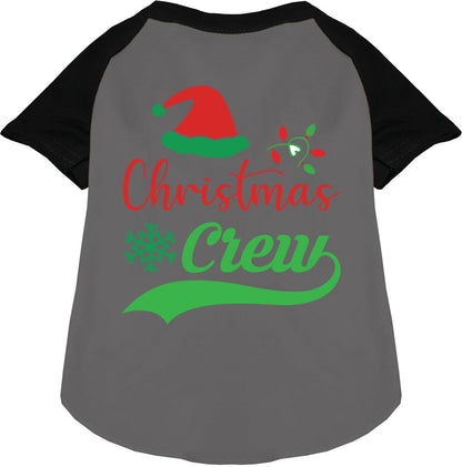 Black-sleeved Christmas Crew pet raglan shirt