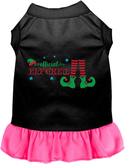 Black Elf Crew Pet Dress with pink skirt