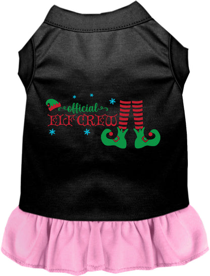 Black Elf Crew Pet Dress with light pink skirt