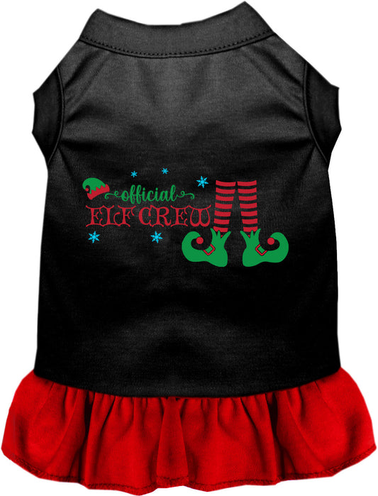 Black Elf Crew Pet Dress with red skirt