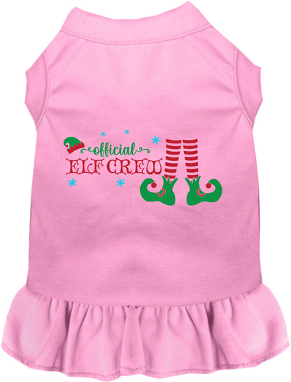 Light pink Elf Crew Pet Dress with ruffled skirt