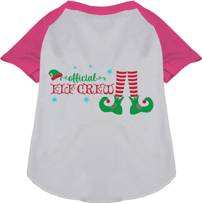 Pink Elf Crew Pet Raglan Shirt