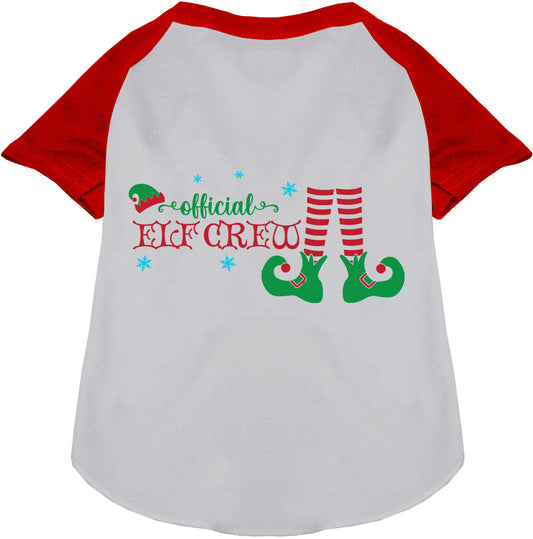 Red Elf Crew Pet Raglan Shirt