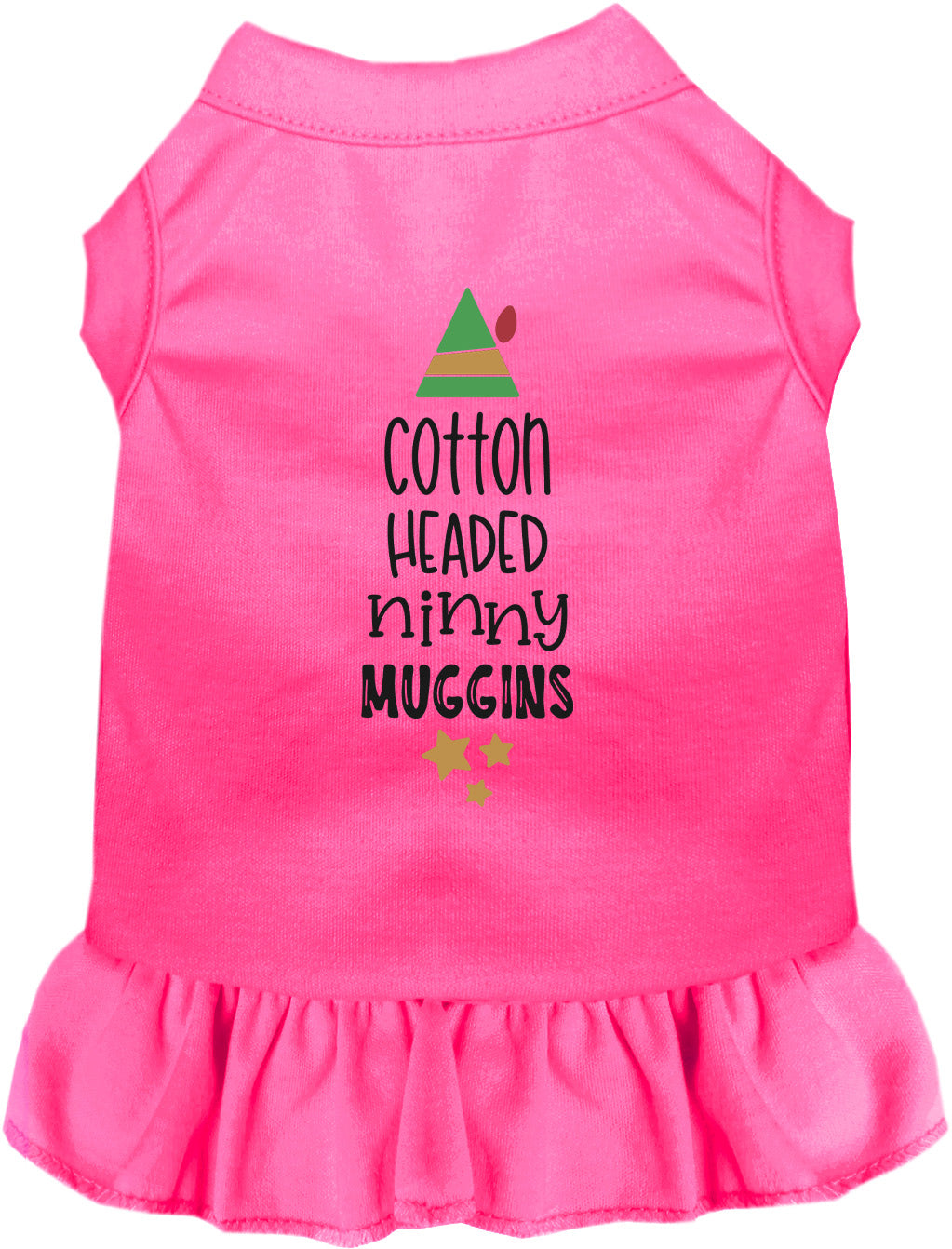 Pink Cotton Headed Ninny Muggins pet dress with ruffle skirt