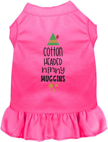 Pink Cotton Headed Ninny Muggins pet dress with ruffle skirt