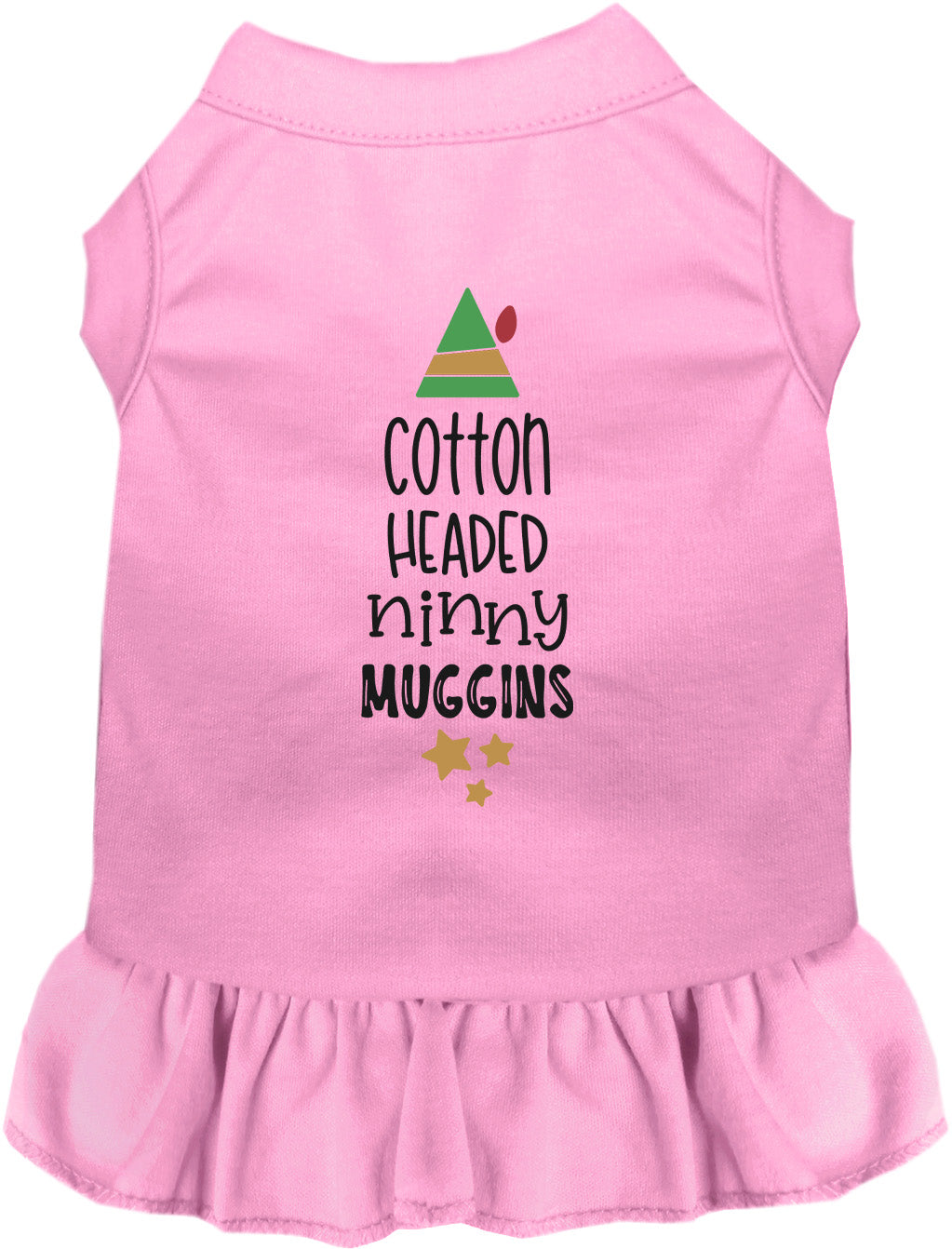 Light pink Cotton Headed Ninny Muggins pet dress with ruffle skirt