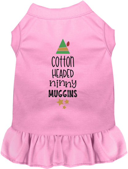 Light pink Cotton Headed Ninny Muggins pet dress with ruffle skirt