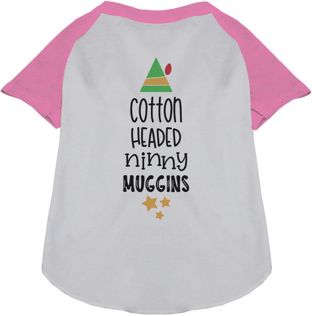 Light pink Cotton Headed Ninny Muggins pet raglan shirt