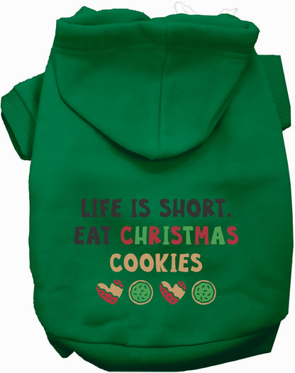 Green Eat Christmas Cookies pet hoodie