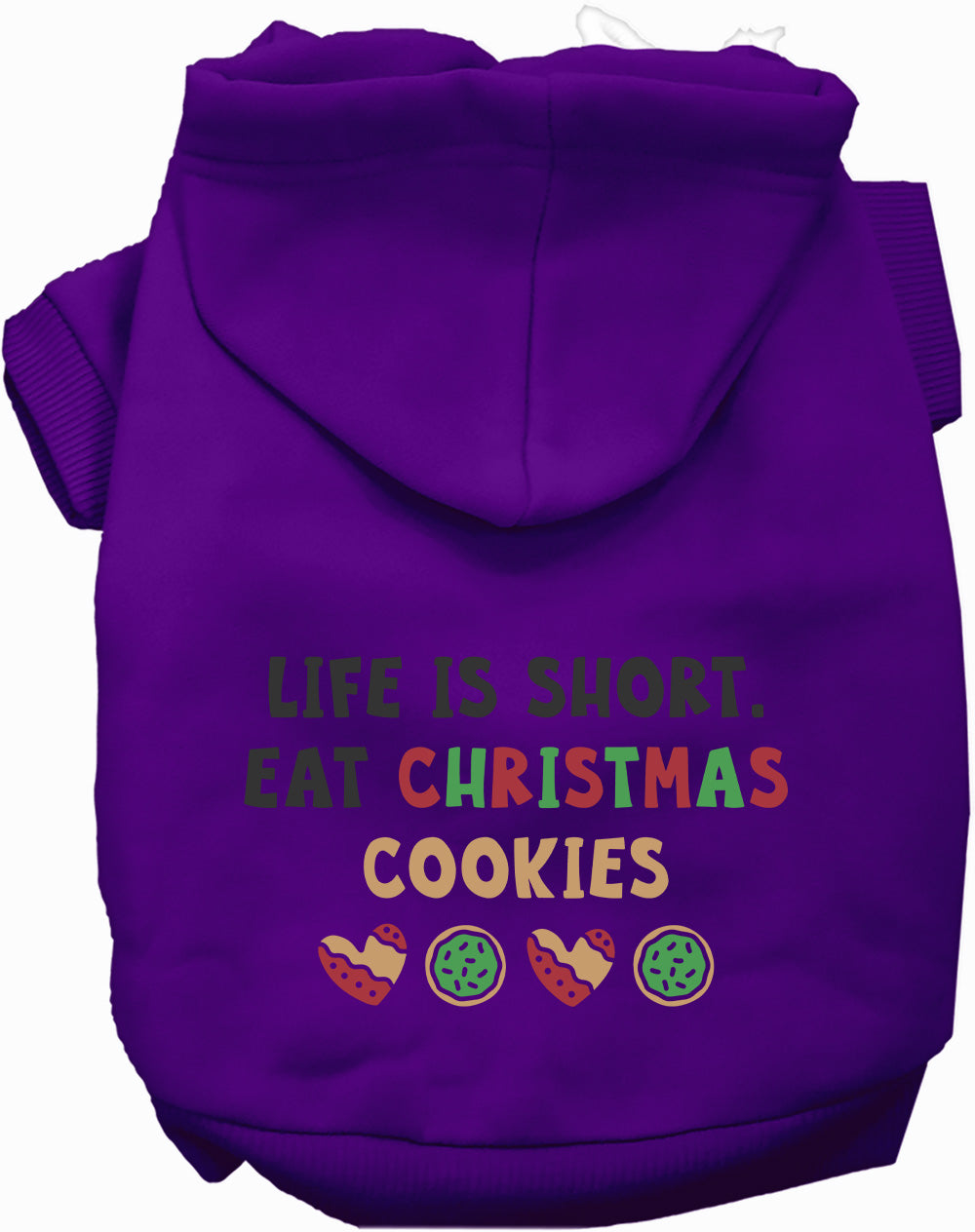 Purple Eat Christmas Cookies pet hoodie
