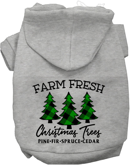 Gray Farm Fresh Christmas Trees pet hoodie