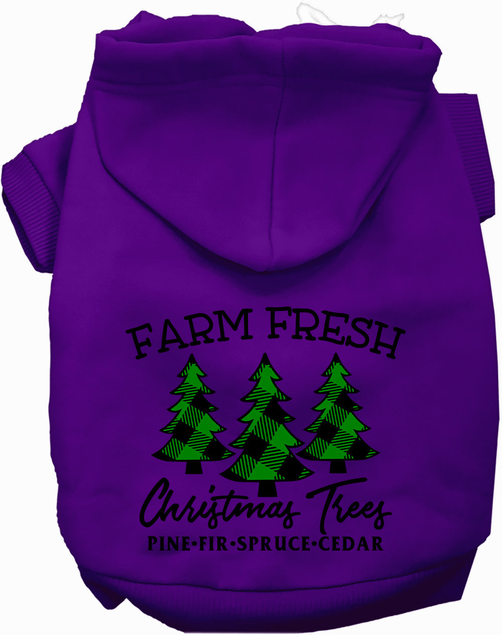 Purple Farm Fresh Christmas Trees pet hoodie