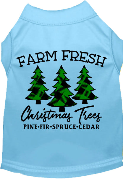 Light blue Farm Fresh Christmas Trees pet shirt