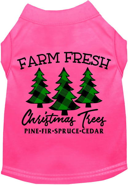 Pink Farm Fresh Christmas Trees pet shirt