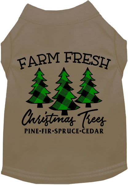 Tan Farm Fresh Christmas Trees pet shirt