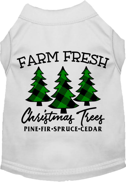 White Farm Fresh Christmas Trees pet shirt