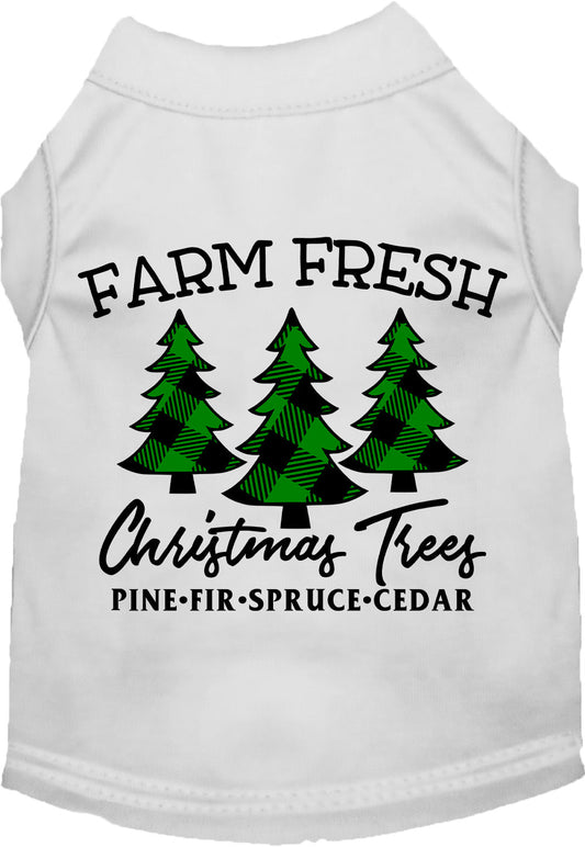 White Farm Fresh Christmas Trees pet shirt