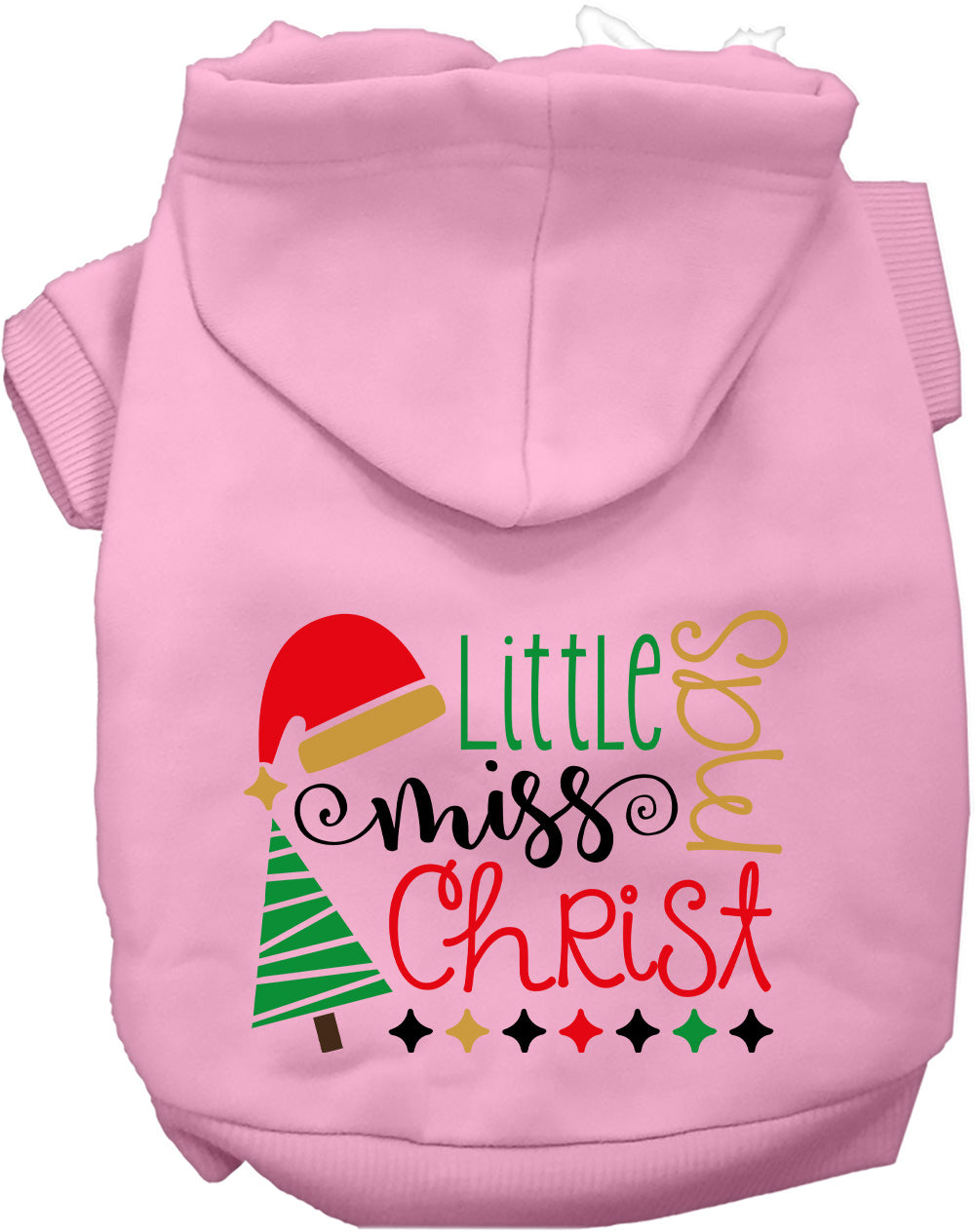 Light Pink Little Miss Christmas Pet Hoodie
