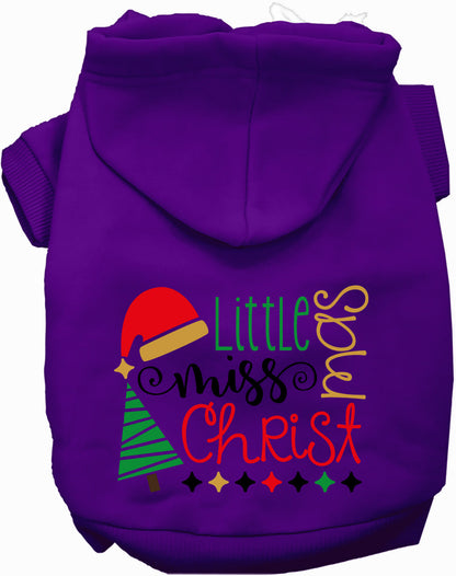 Purple Little Miss Christmas Pet Hoodie