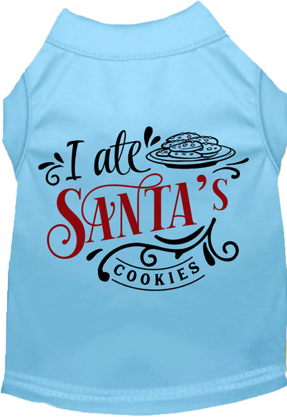 Light blue 'I Ate Santa's Cookies' pet shirt