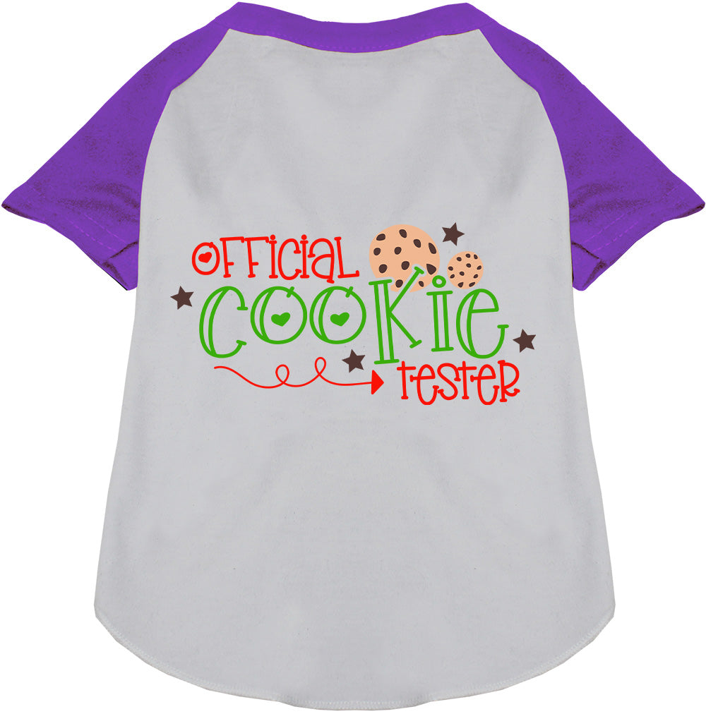 Purple Official Cookie Tester Pet Raglan Shirt