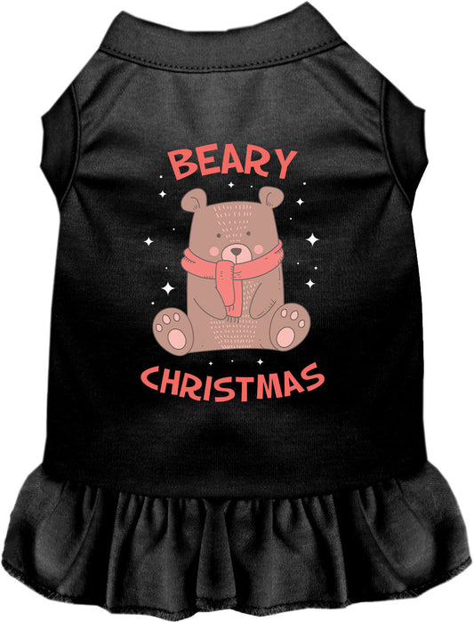 Black Beary Christmas pet dress with bear design