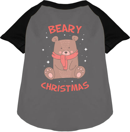 Black Beary Christmas pet raglan shirt with bear design