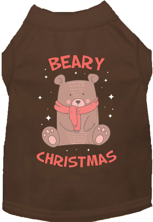 Brown Beary Christmas pet shirt with bear design